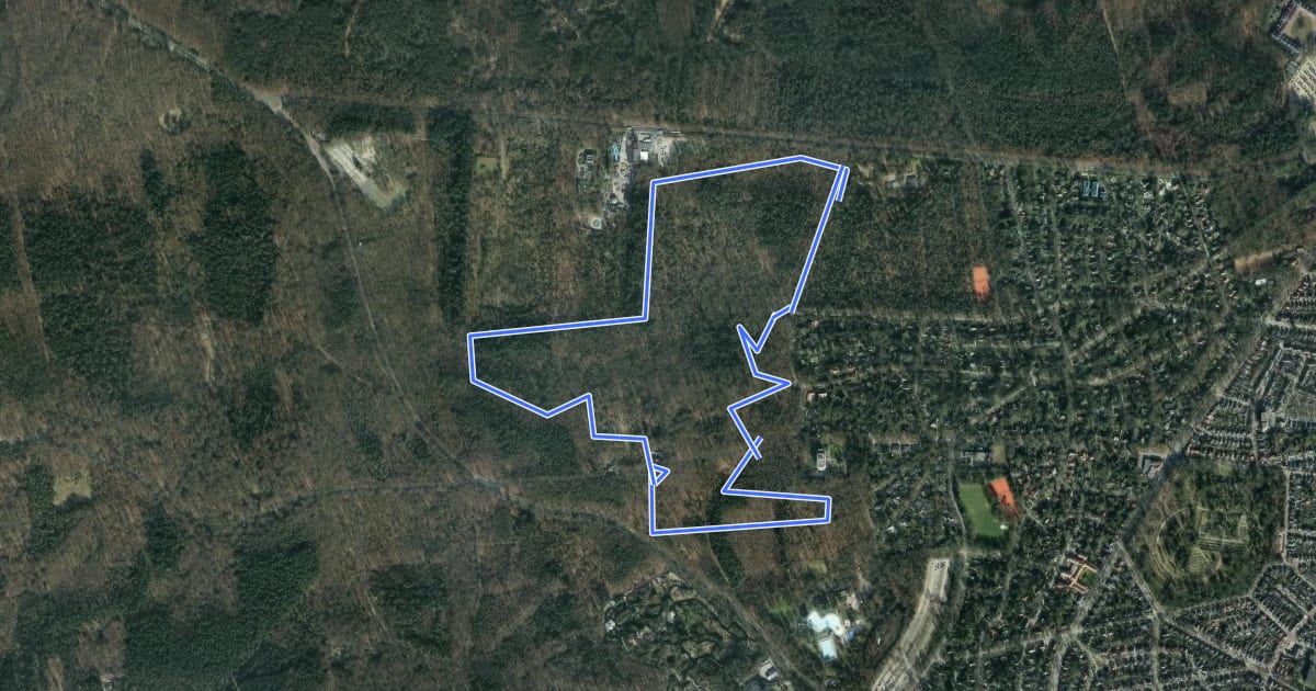 Маршрут WNW Veluwe - Wildernisbos - rode route на спутниковом снимке