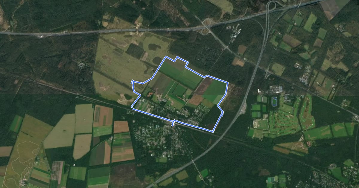 Маршрут WNW Veluwe - Wolfheze - groene route на спутниковом снимке