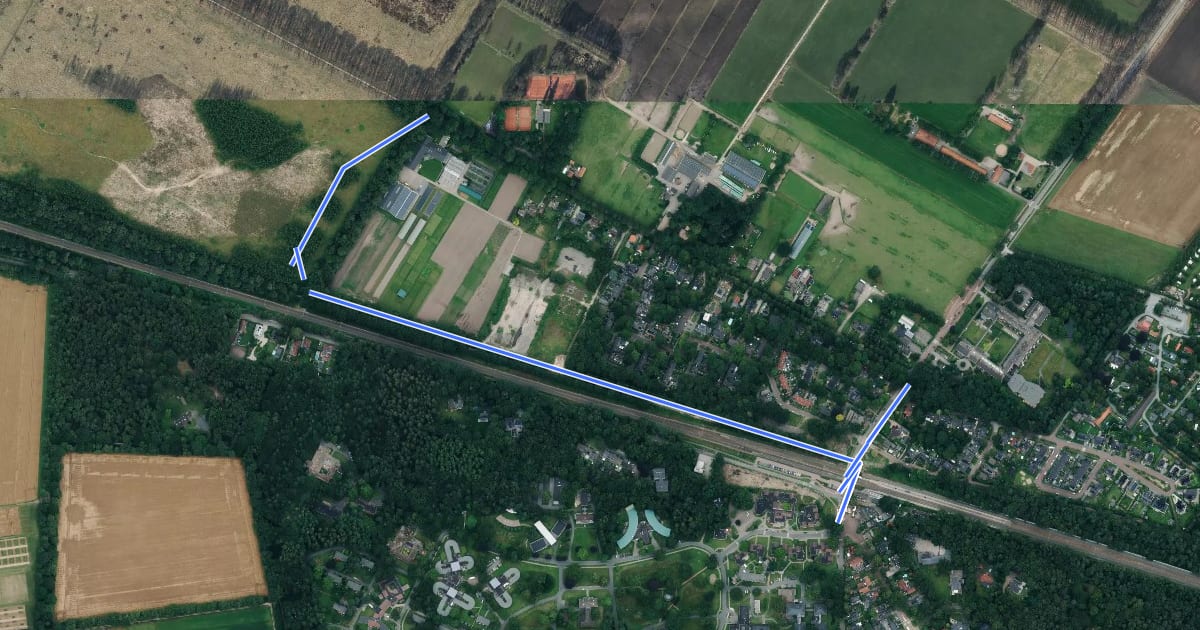 Маршрут WNW Veluwe - Wolfheze - oranje route на спутниковом снимке