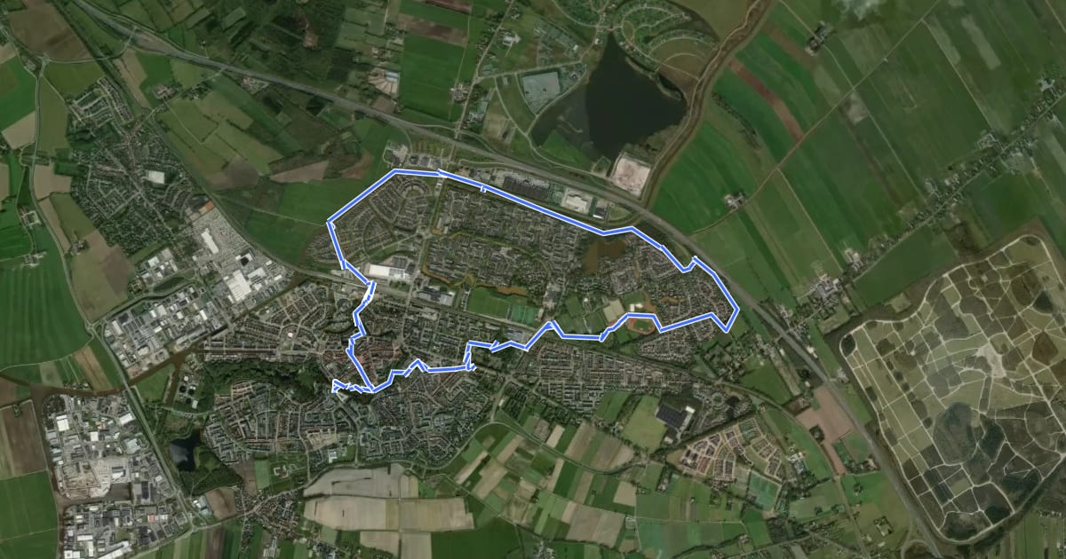 Маршрут WNW WaterReijk - Gasthuispoort/Steenwijk-Station - paarse route на спутниковом снимке