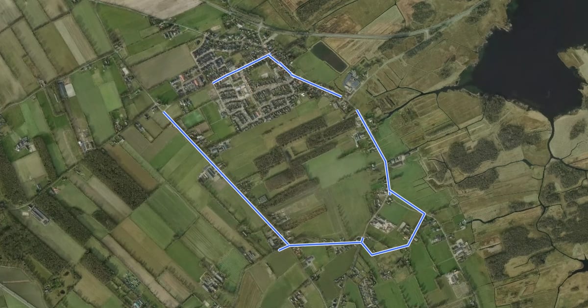 Маршрут WNW WaterReijk - Kadoelen - paarse route на спутниковом снимке