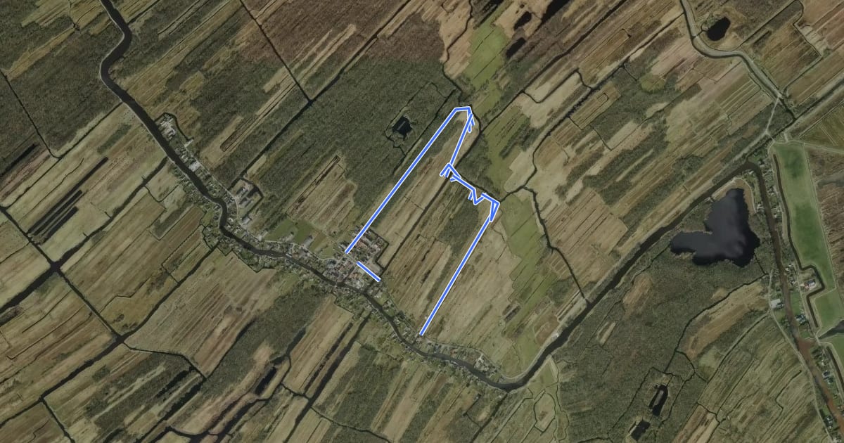 Маршрут WNW WaterReijk - Kalenberg - blauwe route на спутниковом снимке