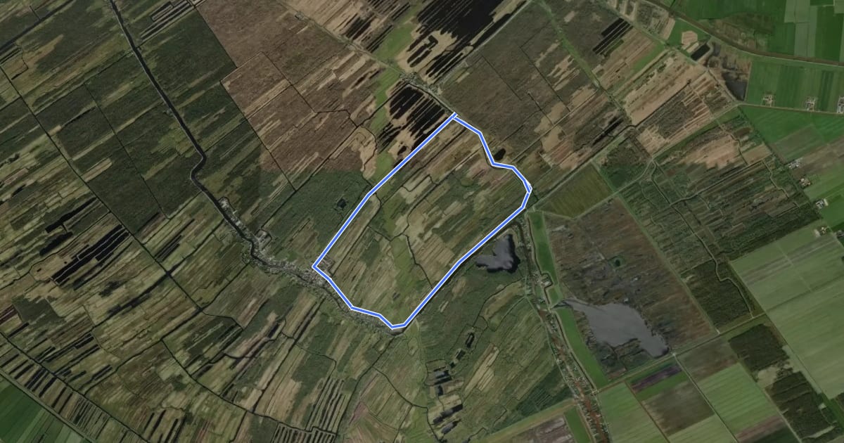 Маршрут WNW WaterReijk - Kalenberg - paarse route на спутниковом снимке