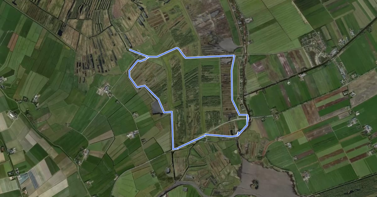 Маршрут WNW WaterReijk - Nederland/Miggenbeet - blauwe route на спутниковом снимке
