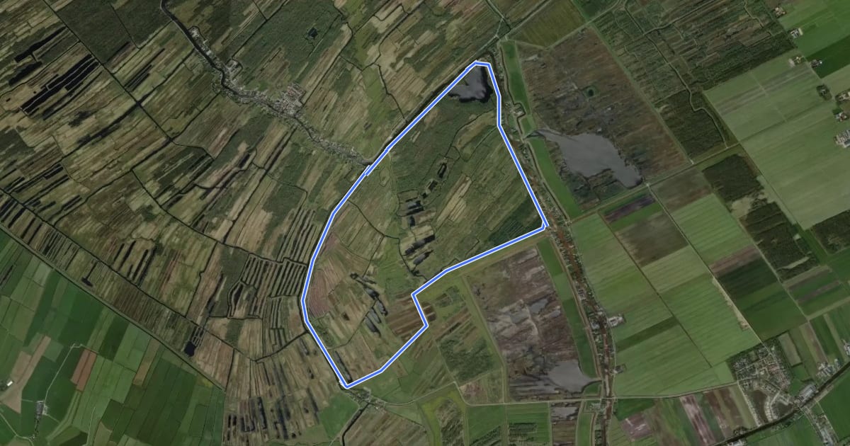 Маршрут WNW WaterReijk - Nederland - oranje route на спутниковом снимке