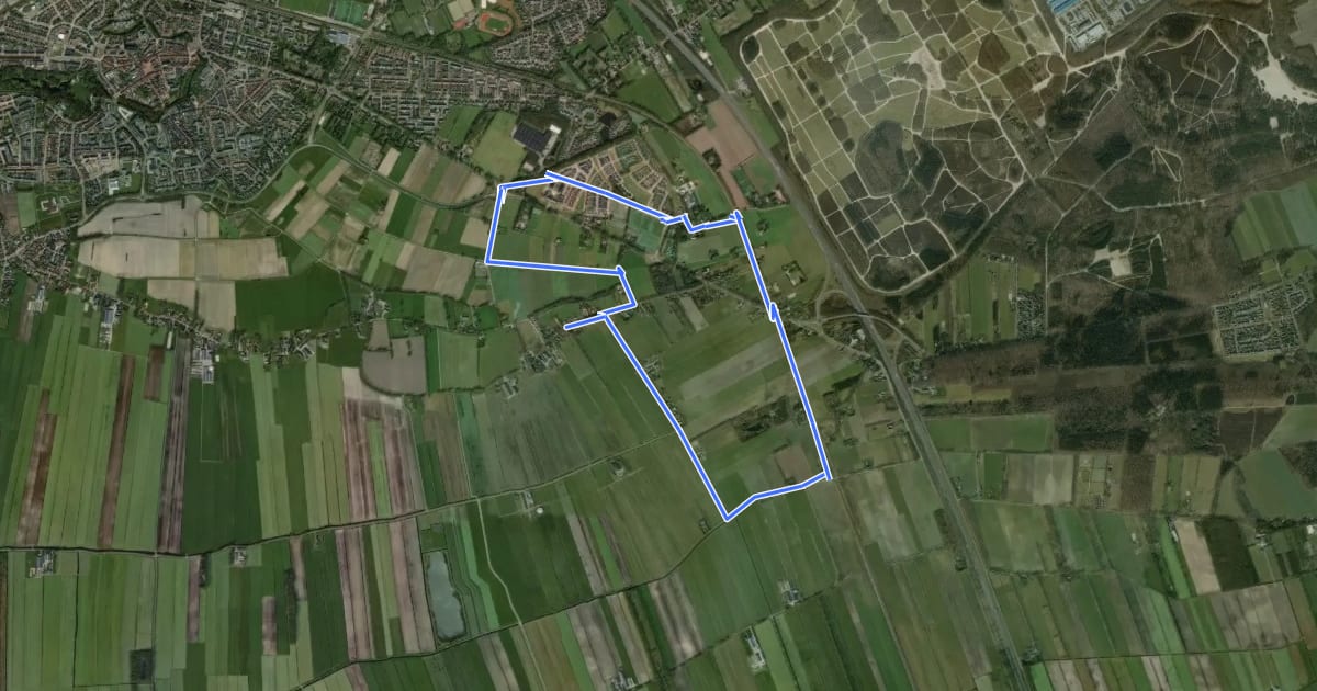 Маршрут WNW WaterReijk - Onna - groene route на спутниковом снимке