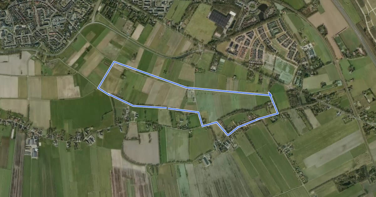 Маршрут WNW WaterReijk - Onna - rode route на спутниковом снимке