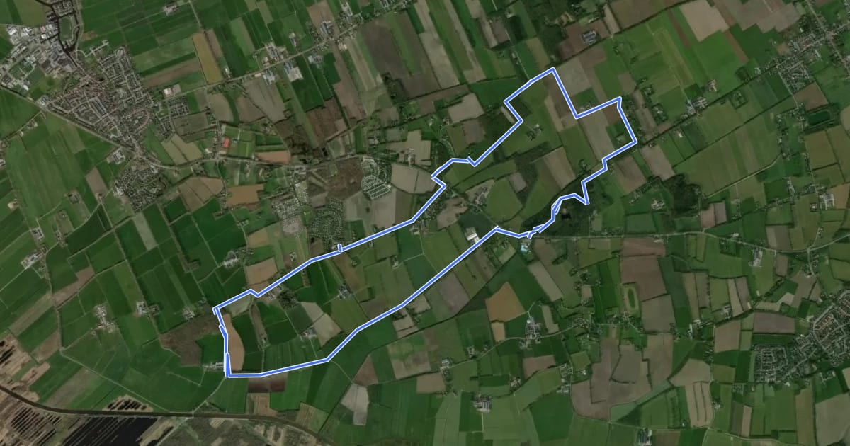 Маршрут WNW WaterReijk - Paaslo - blauwe route на спутниковом снимке