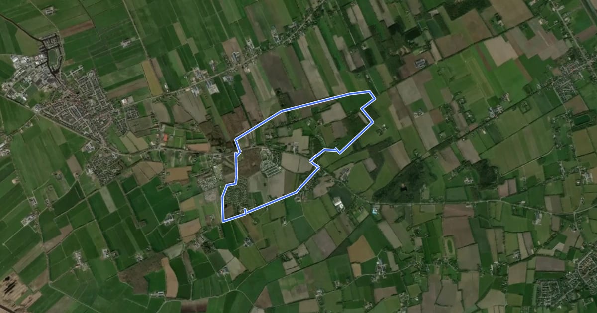 Маршрут WNW WaterReijk -Paaslo - gele route на спутниковом снимке