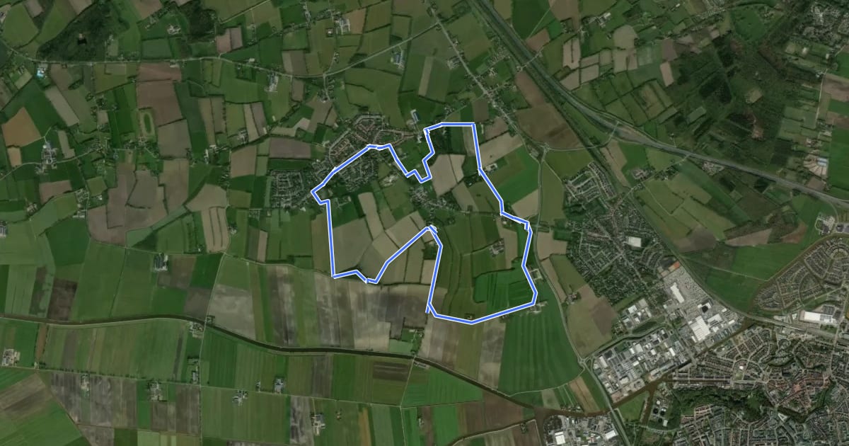 Маршрут WNW WaterReijk - Steenwijkerwold - gele route на спутниковом снимке