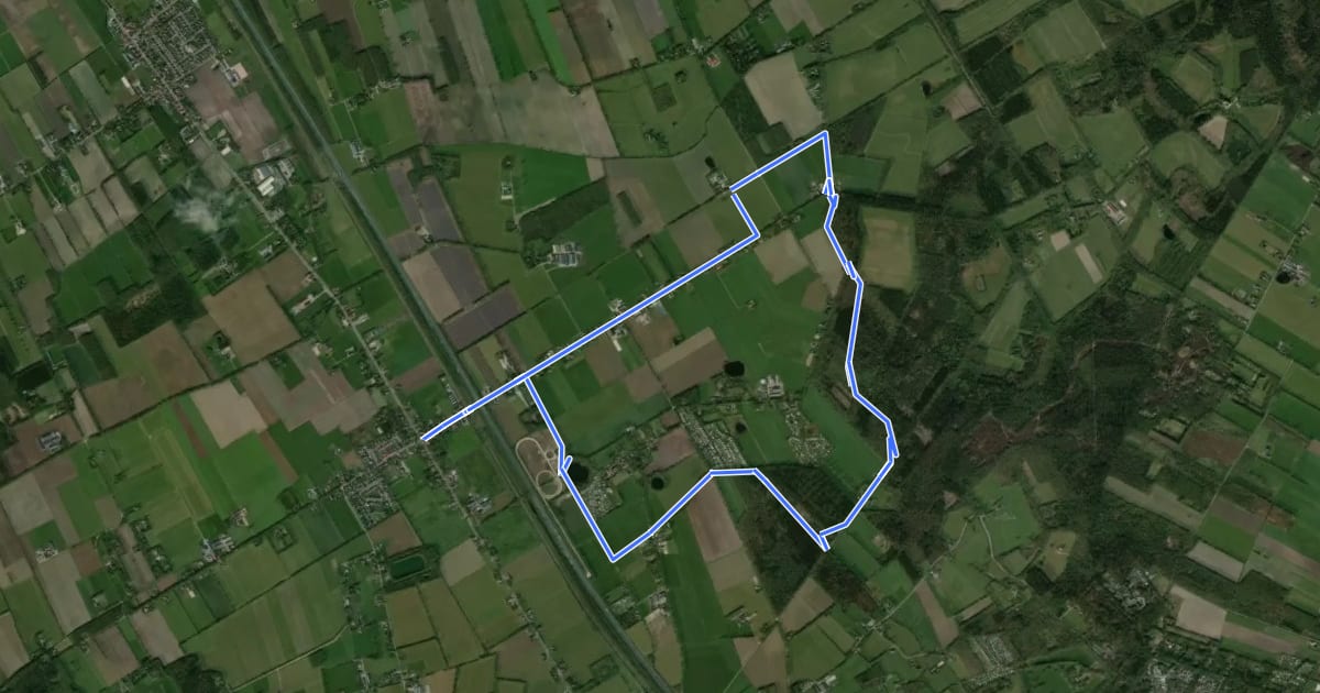 Маршрут WNW WaterReijk - Willemsoord/Eeserveld - gele route на спутниковом снимке