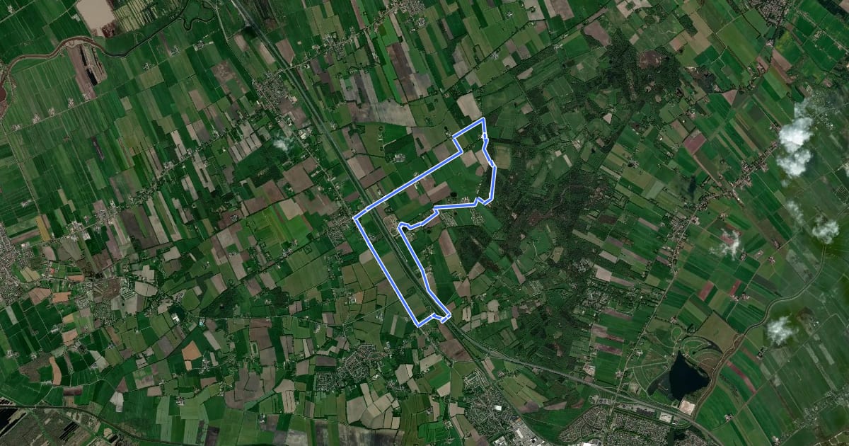 Маршрут WNW WaterReijk - Willemsoord - oranje route на спутниковом снимке