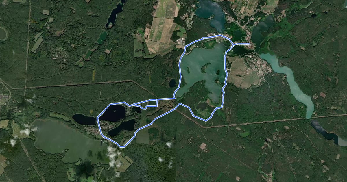 Маршрут Woblitzrundweg на спутниковом снимке