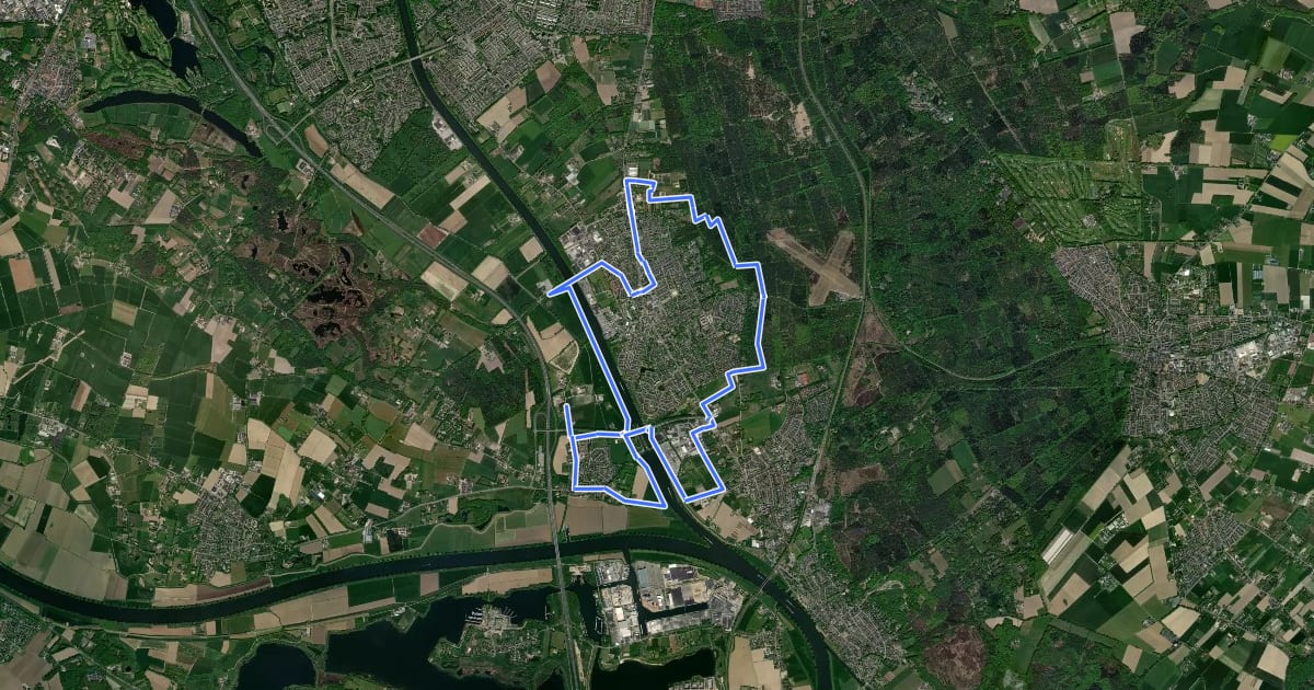 Маршрут WOII-route Malden - Heumen на спутниковом снимке