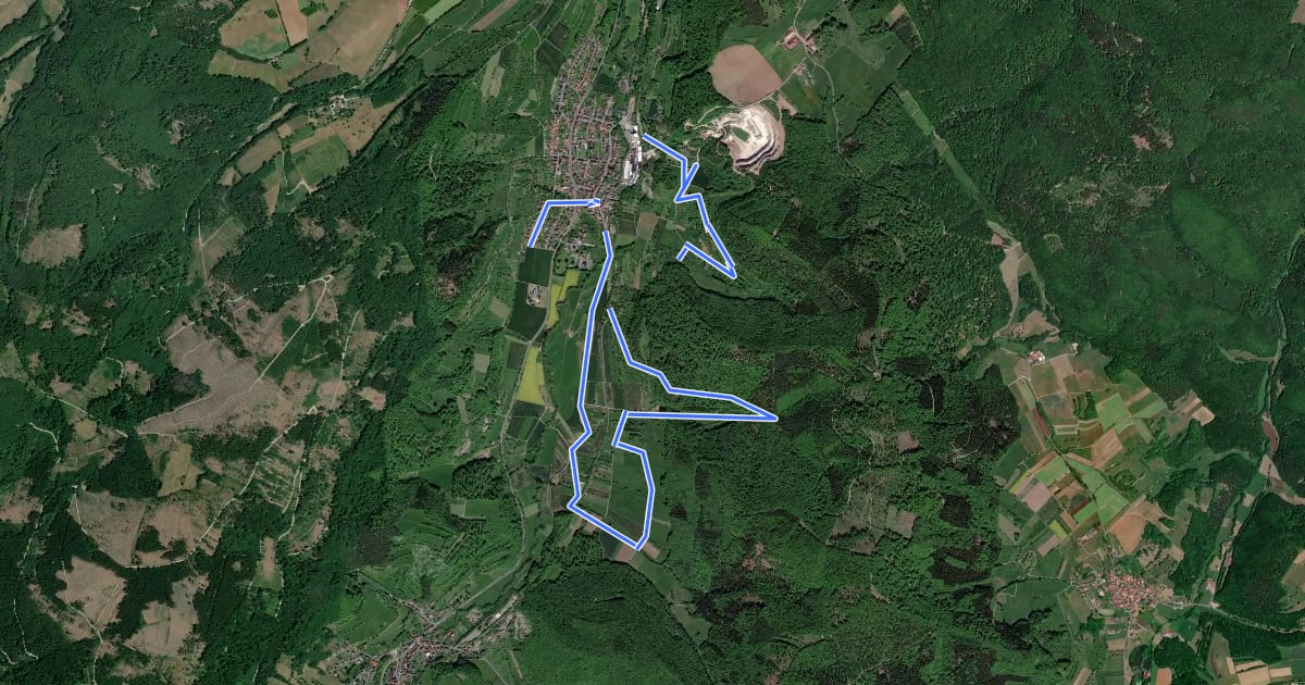 Маршрут Woinsrunger Wanderweg на спутниковом снимке