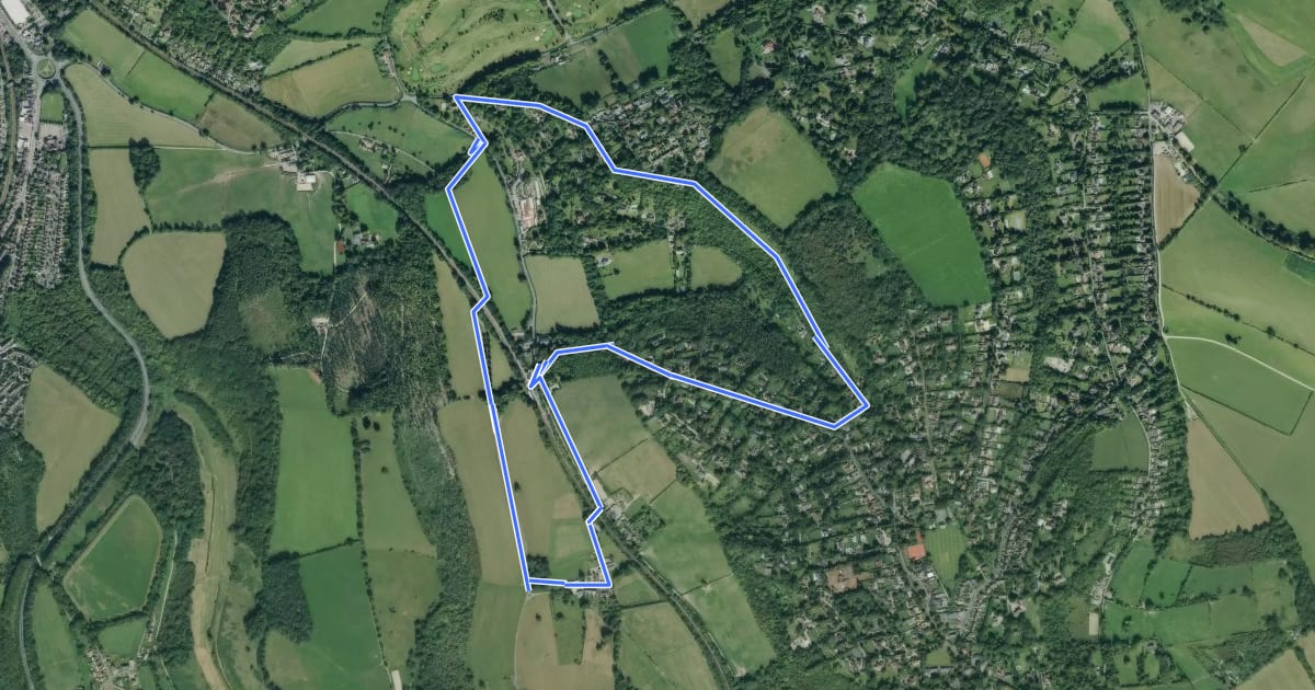 Маршрут Woldingham walk (SCC) на спутниковом снимке