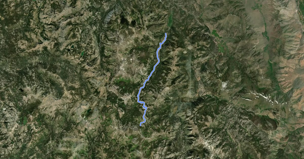 Маршрут Wolf Creek Trail на спутниковом снимке