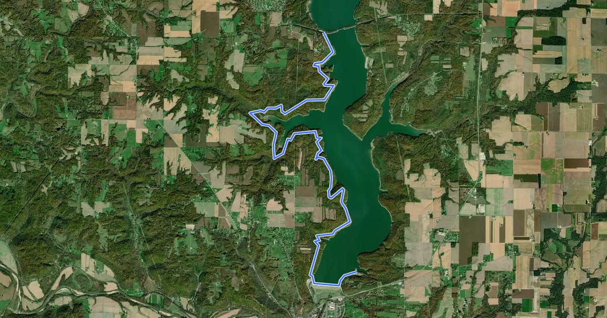 Маршрут Wolf Creek Trail на спутниковом снимке