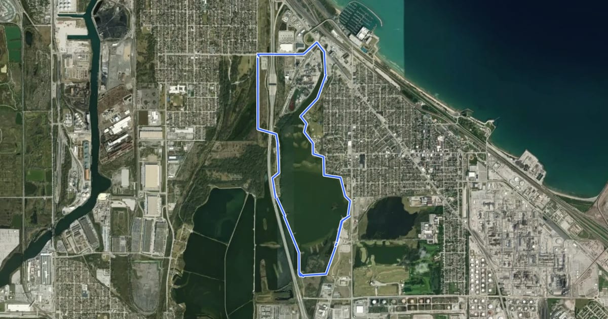 Маршрут Wolf Lake Trail на спутниковом снимке