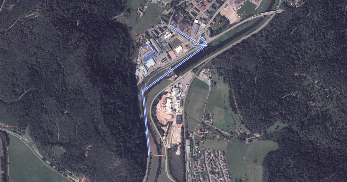 Маршрут Wolfach Glashütte - Radwegbrücke на спутниковом снимке