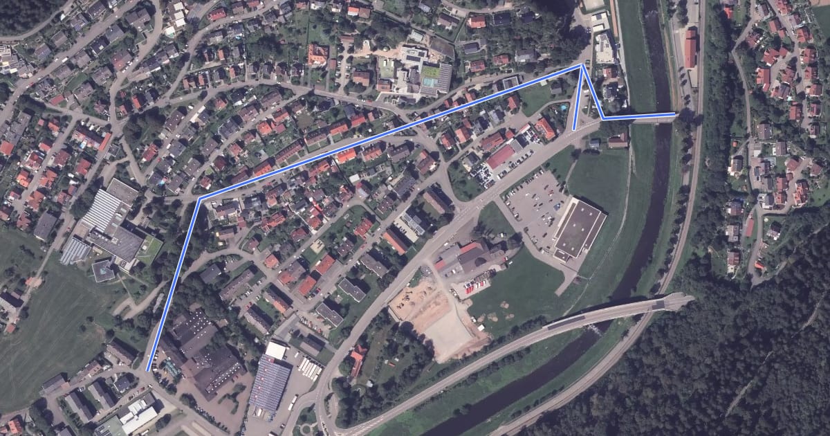 Маршрут Wolfach Glashütte - Wolfach Siechenbrücke на спутниковом снимке