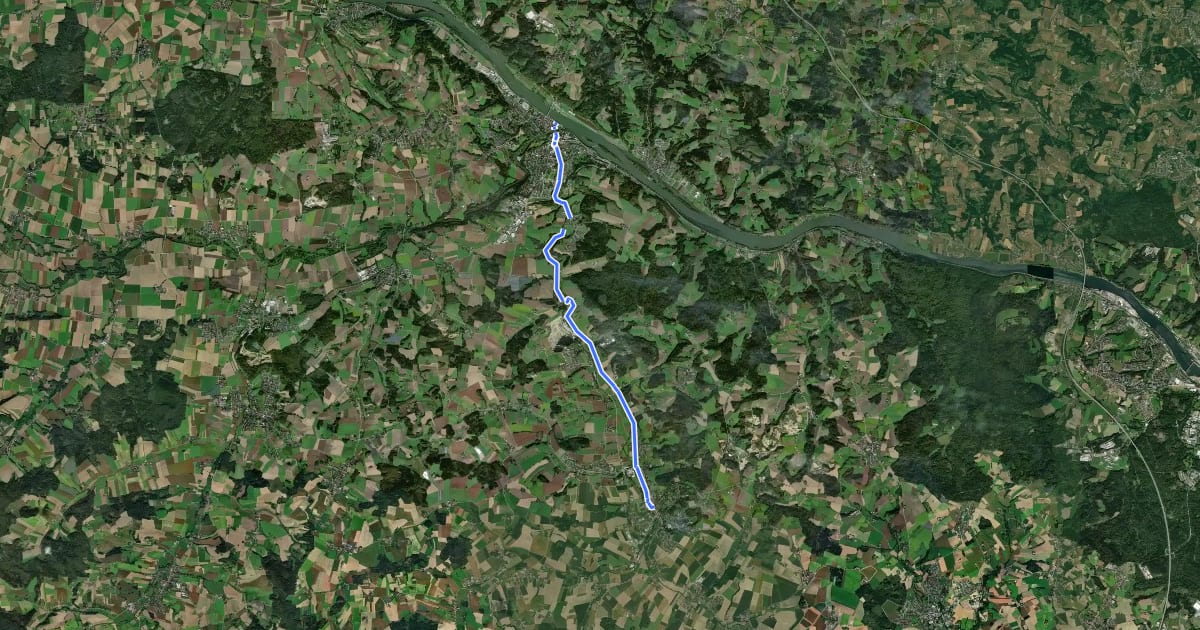 Маршрут Wolfach-Radweg на спутниковом снимке