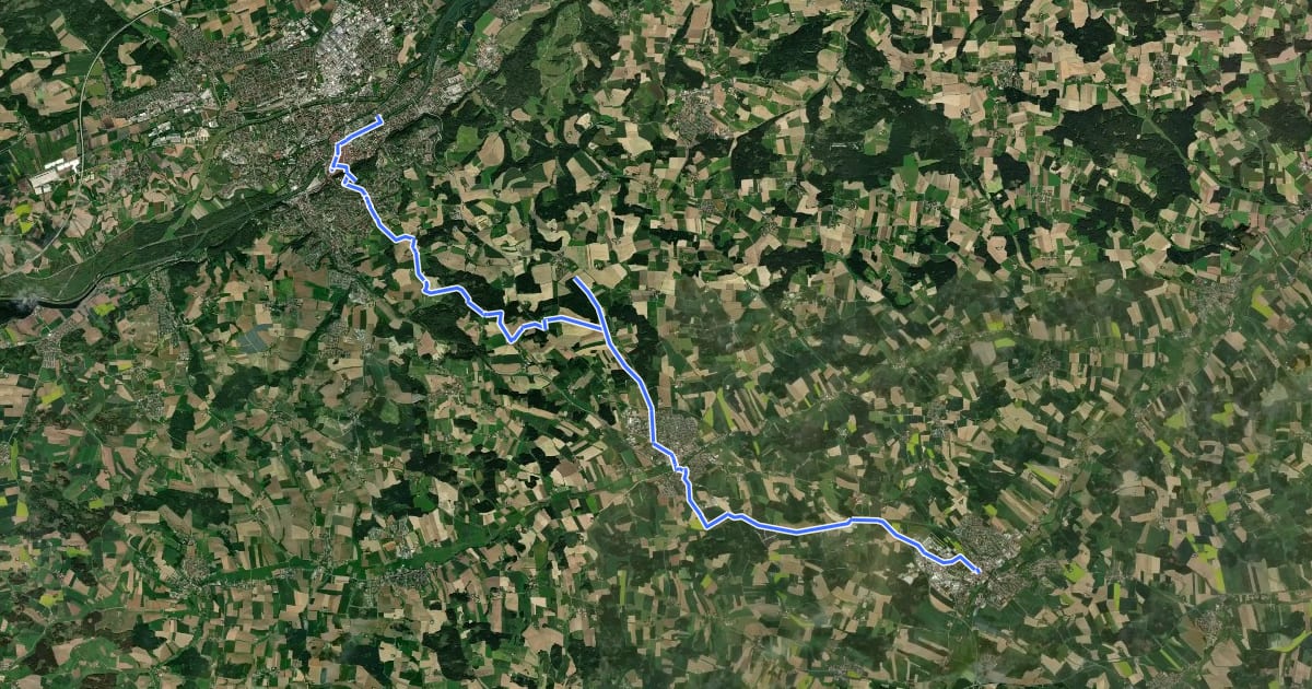 Маршрут Wolfgangweg - 05 - Landshut-Vilsbiburg на спутниковом снимке