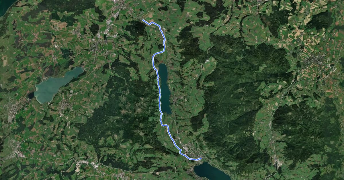 Маршрут Wolfgangweg - 11 - Irrsdorf-Mondsee на спутниковом снимке