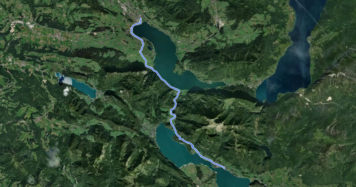 Маршрут Wolfgangweg - 12 - Mondsee-St. Wolfgang на спутниковом снимке