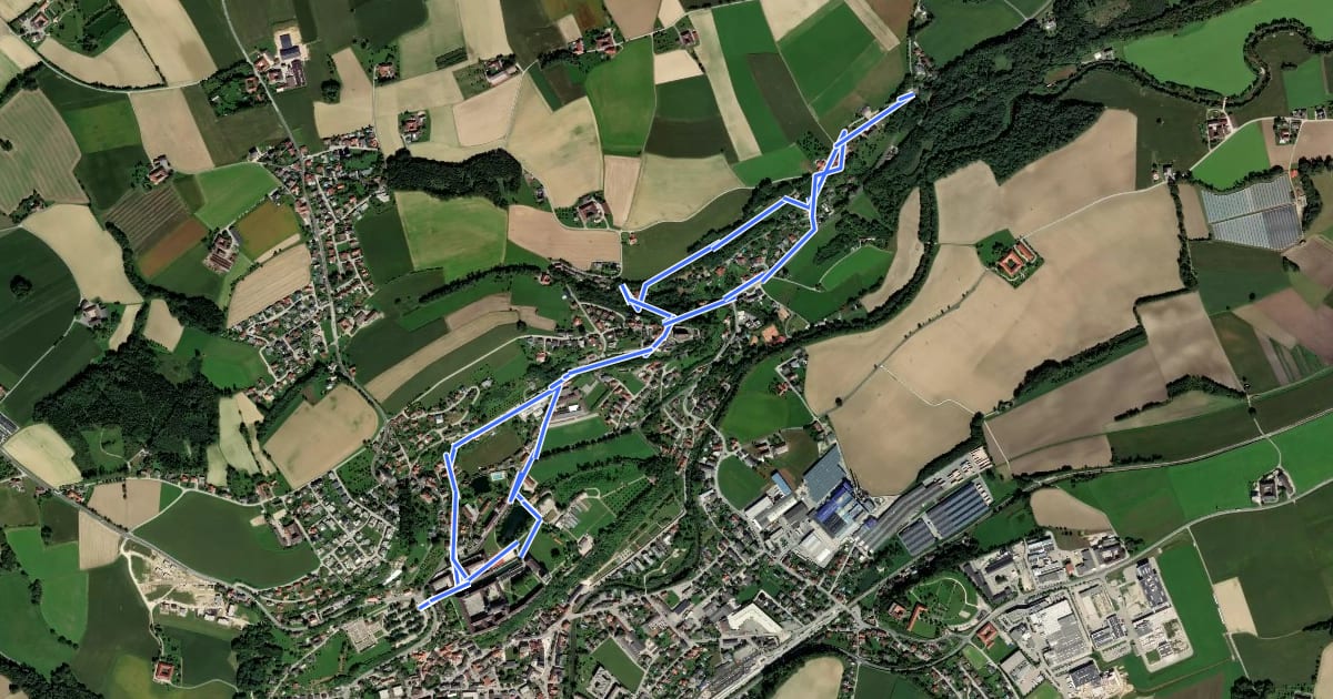 Маршрут Wolfgangweg - Wanderweg 45 на спутниковом снимке