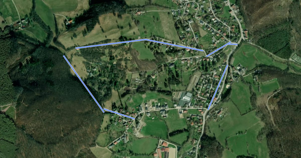 Маршрут Wolfsgraben - Forsthausstraße - Taborkreuz Rundwanderweg на спутниковом снимке
