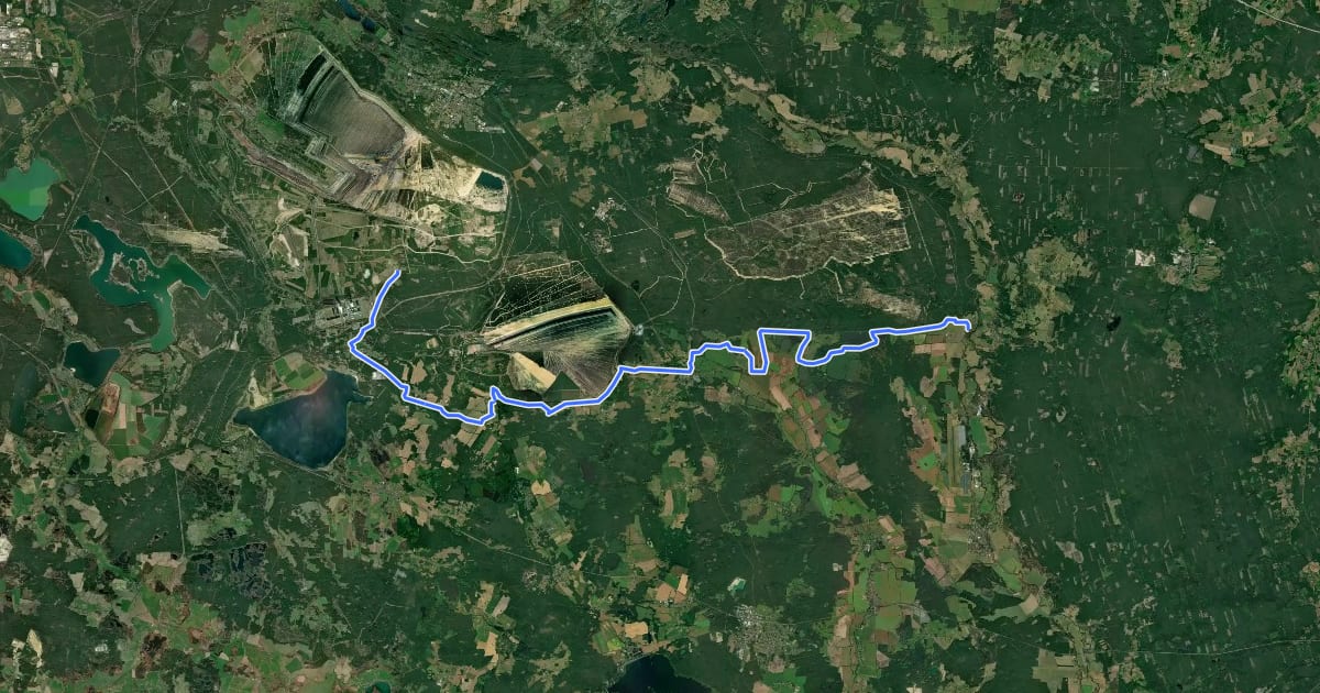 Маршрут Wolfsradweg на спутниковом снимке