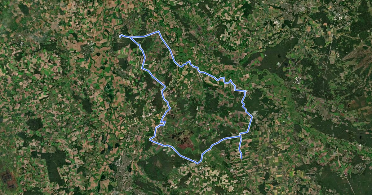 Маршрут Wolfsroute на спутниковом снимке
