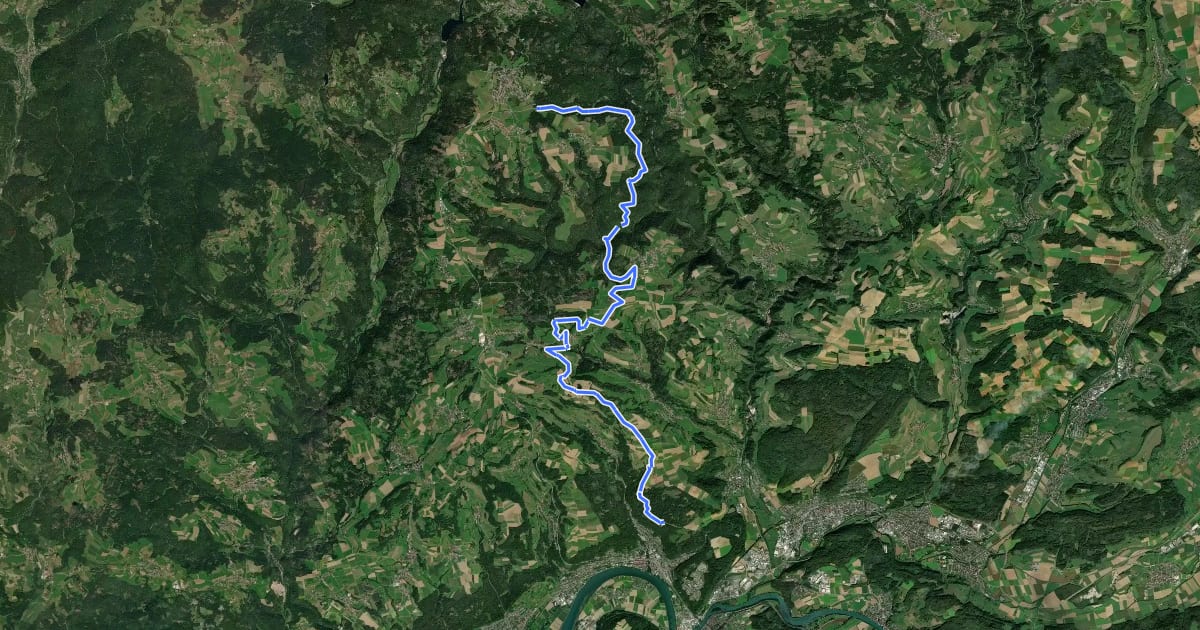 Маршрут Wolfssteig на спутниковом снимке