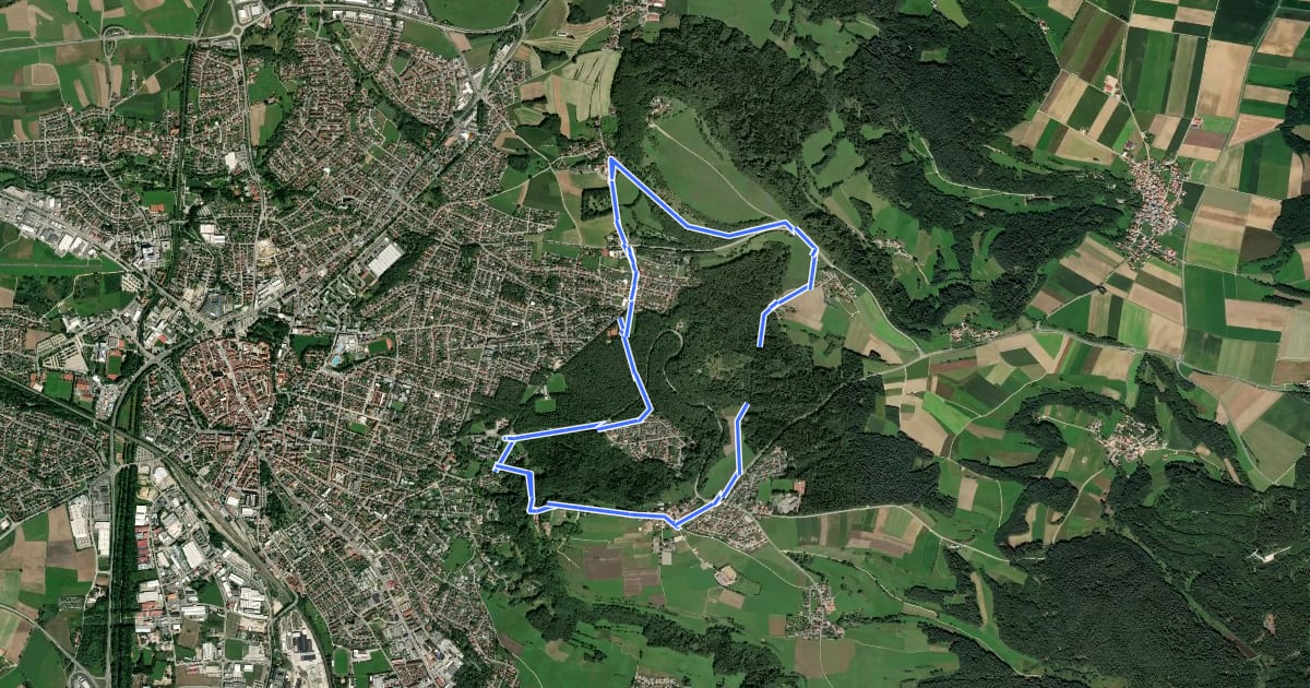 Маршрут Wolfsteinweg на спутниковом снимке