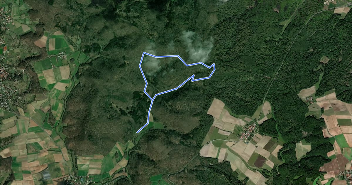 Маршрут Wolftour Altershausen на спутниковом снимке