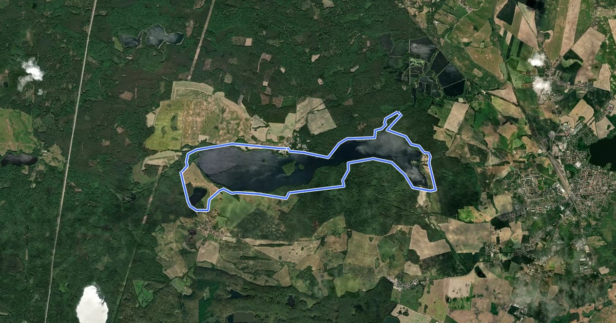 Маршрут Wolletzseerundweg на спутниковом снимке