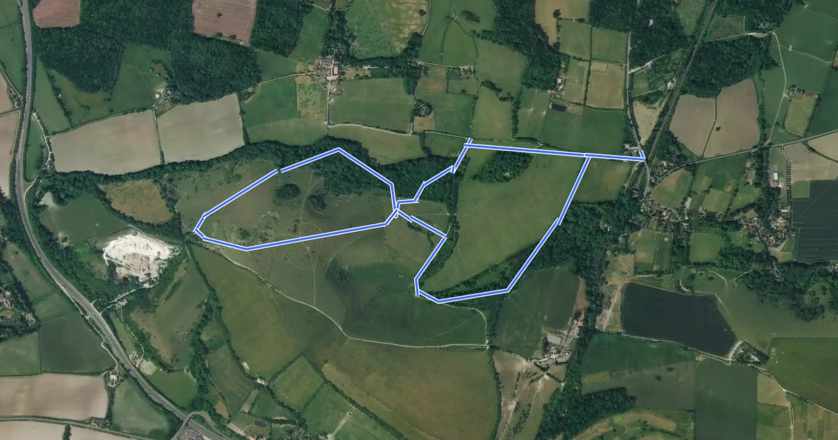 Маршрут Wolstonbury Hill Explore Nature Walk, Sussex East на спутниковом снимке