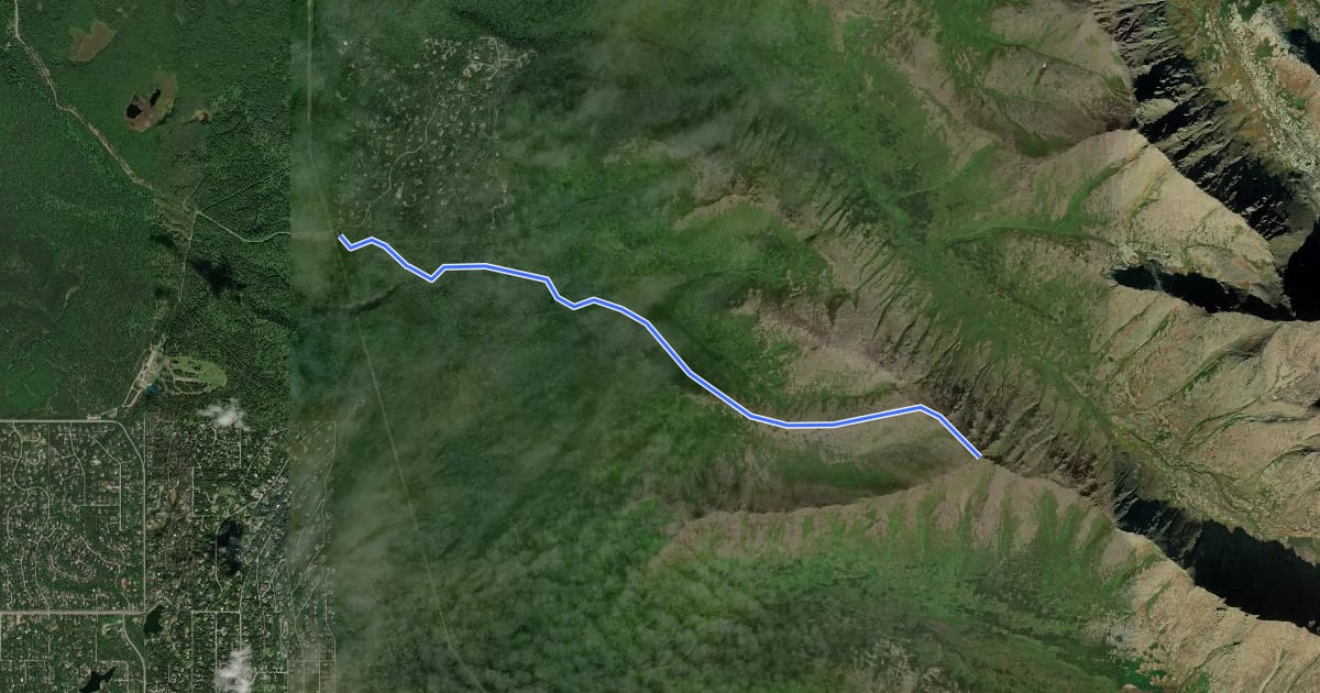 Маршрут Wolverine Peak via Basher на спутниковом снимке