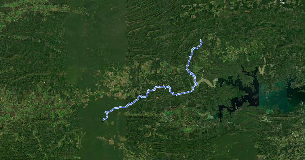 Маршрут Womble Trail на спутниковом снимке