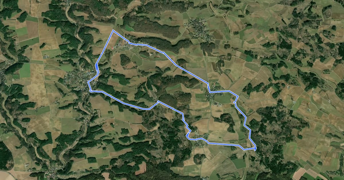 Маршрут Wonsees Rundwanderweg "Blauer Ring" на спутниковом снимке