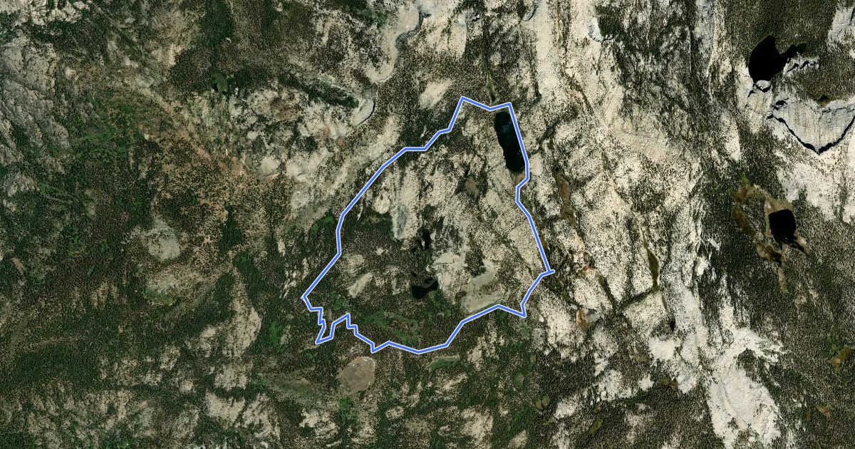 Маршрут Woodchuck Lake Loop на спутниковом снимке