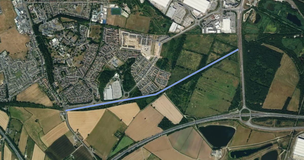 Маршрут Woodfield Greenway на спутниковом снимке