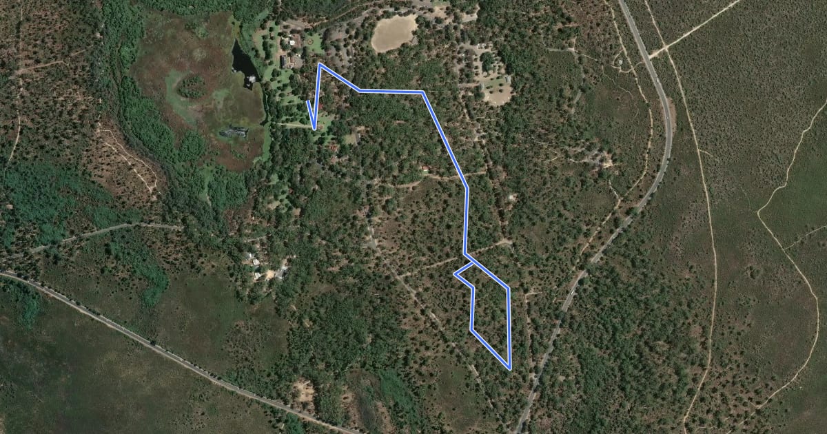 Маршрут Woodlands на спутниковом снимке