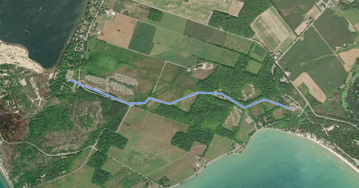 Маршрут Woodlands Trail на спутниковом снимке