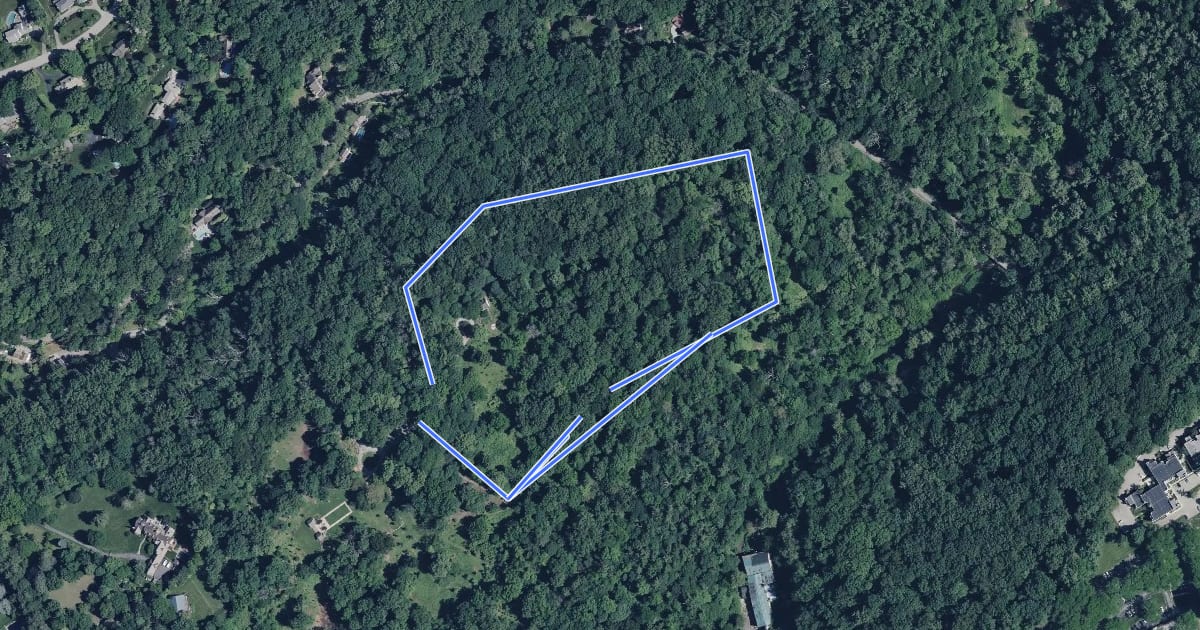 Маршрут Woodlands Trail на спутниковом снимке