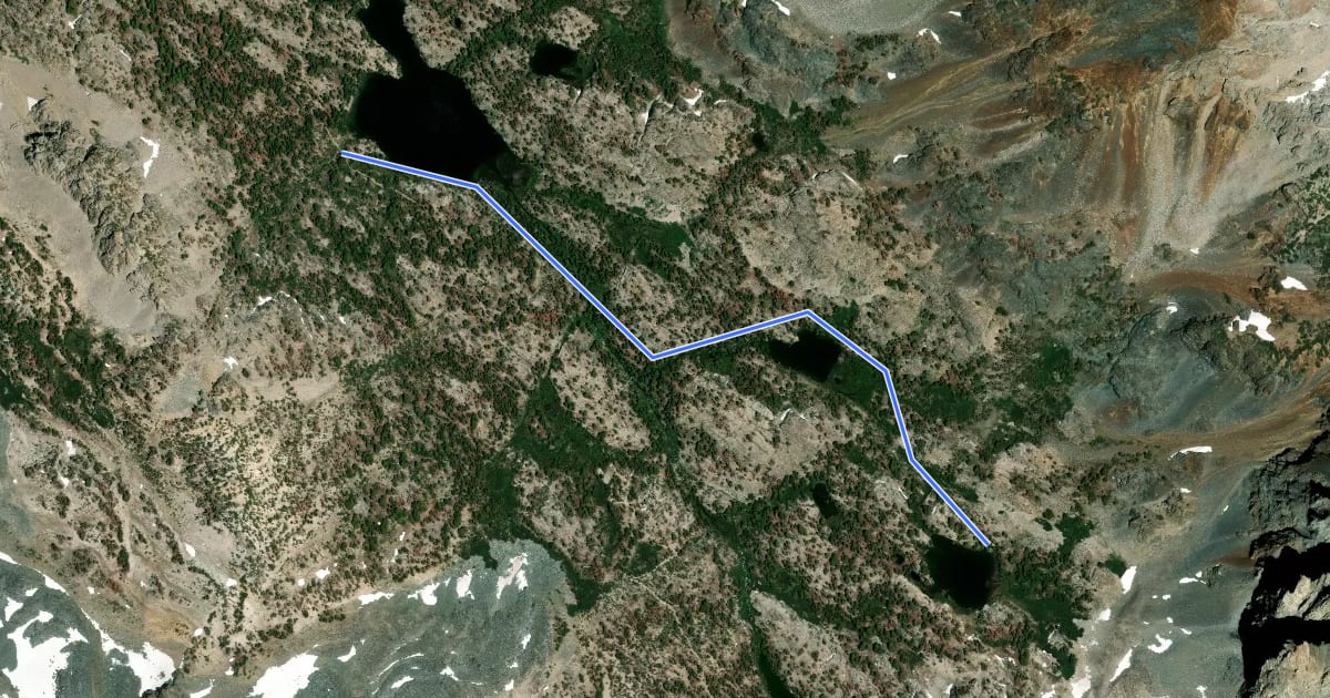 Маршрут Woods Lakes Trail на спутниковом снимке