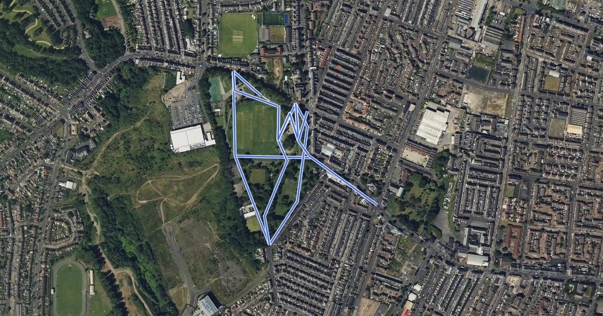Маршрут Woodvale Park на спутниковом снимке