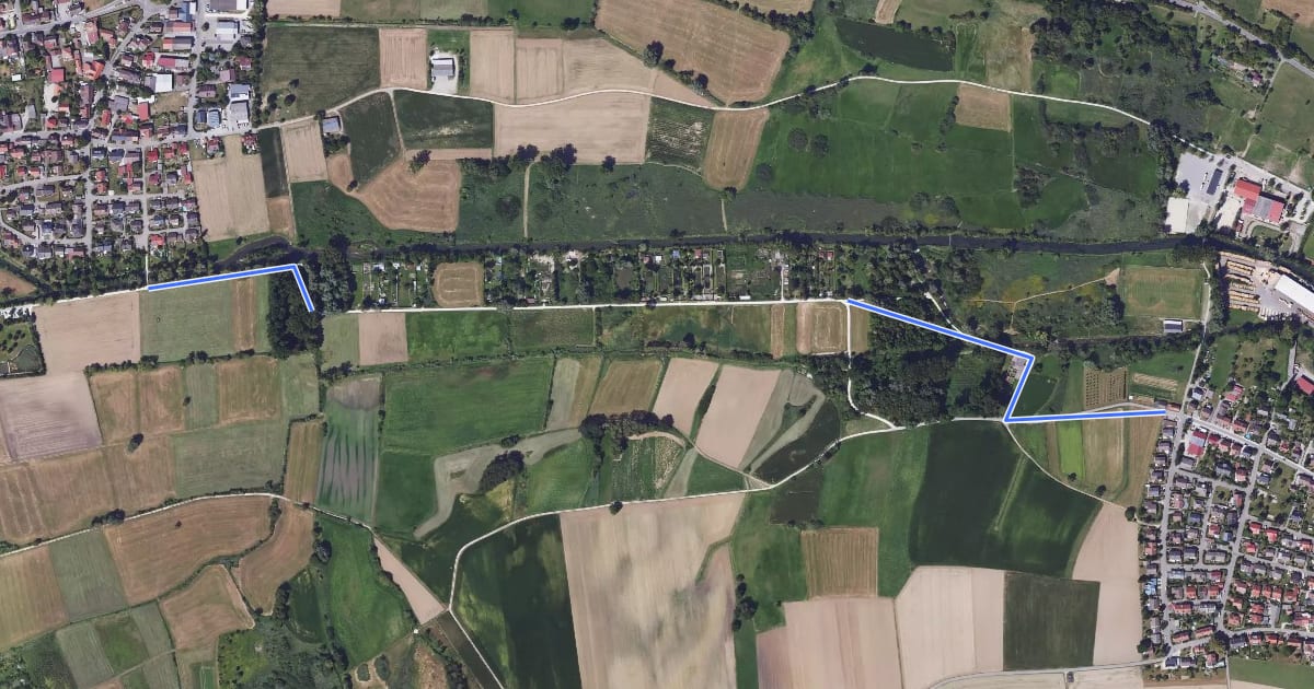 Маршрут Worblingen Aachbrückle - Bohlingen Zum Stationenweg на спутниковом снимке