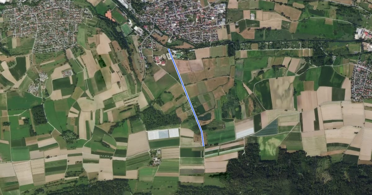 Маршрут Worblingen Schwimmbad - Feldkreuz Hittisheim на спутниковом снимке
